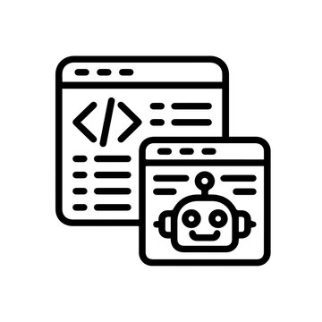 AI Coding Software Development Vector Icon