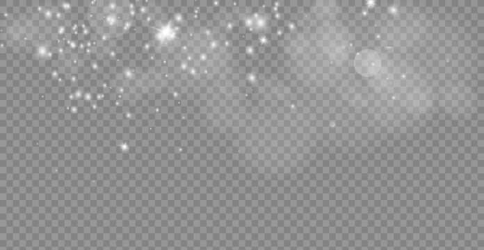 White dust glow sparkle particle magical shine abstract background festive light effect