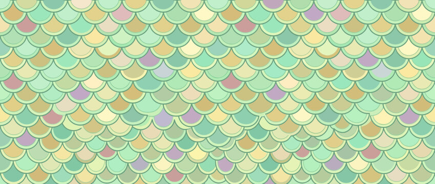 Pastel Mermaid Scales Seamless Pattern Background