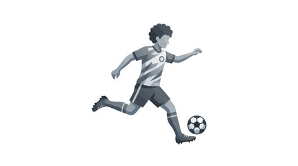 Obraz premium Young Boy Playing Soccer Energetically Alone.