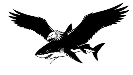 Fototapeta premium Eagle Head on Shark Body
