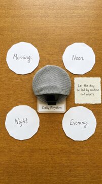 Daily Rhythm Clock and Time Labels Promoting Digital Detox and a Balanced Routine