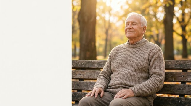 Senior Citizen Day Relaxation in Autumn Park