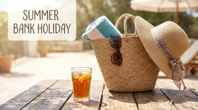 Summer Bank Holiday Essentials: Bag, Sunglasses, and Refreshing Drink