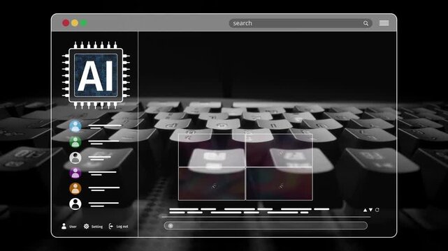 AI platform generating art images with dynamic interface. AI-generated content appears in image gallery artificial intelligence view. Genrative AI loading multiple image from AI design engine. Muxer