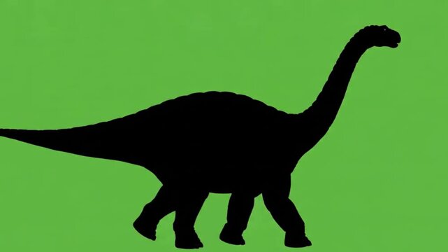 Brachiosaurus walking green screen video