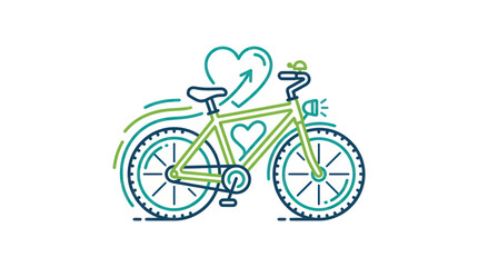 Obraz premium Colorful bicycle with heart design.