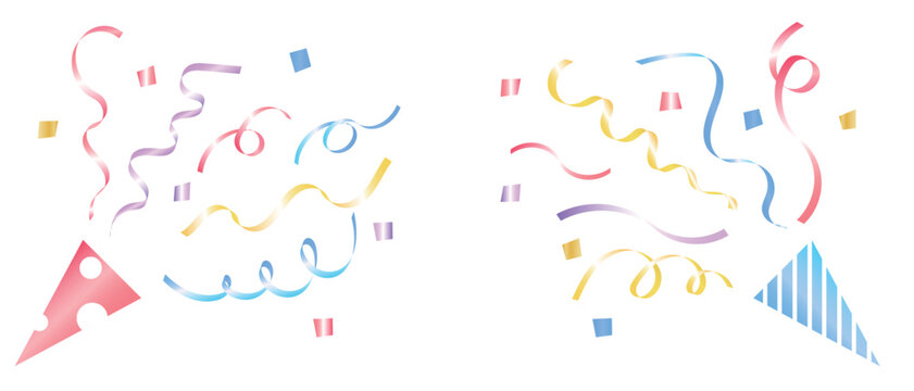 ゴージャスなパーティークラッカーのイラストセット