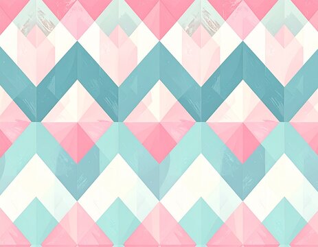 diamond argyle pattern, flat 2D geometric design, pastel pink blue and mint color palette