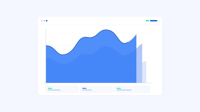 Financial growth analytics chart interface showing rising market trends and data insights