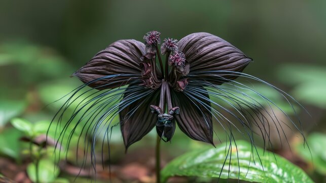 Stunning Botanical Capture of Extravagant Flower with Unique Petal Structure and Delicate Tendrils