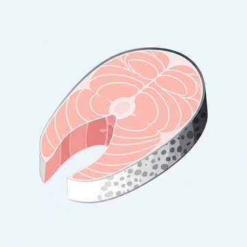 Fresh salmon steak with delicate pink flesh and skin detail
