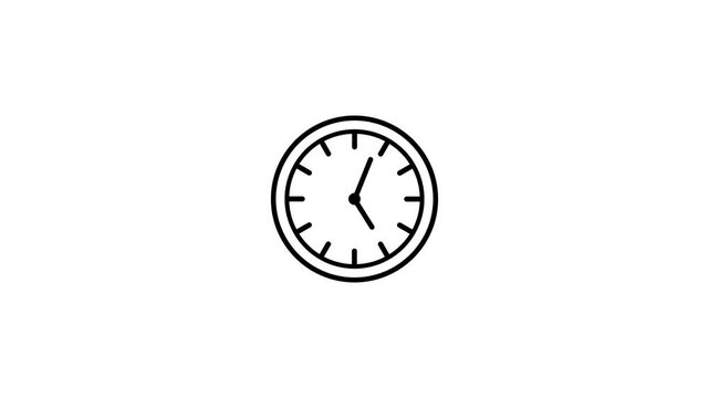 Analog clock spinning hands on white background.Motion graphic for time management and productivity.
