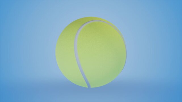 Yellow tennis ball on blue background. 3d rendering