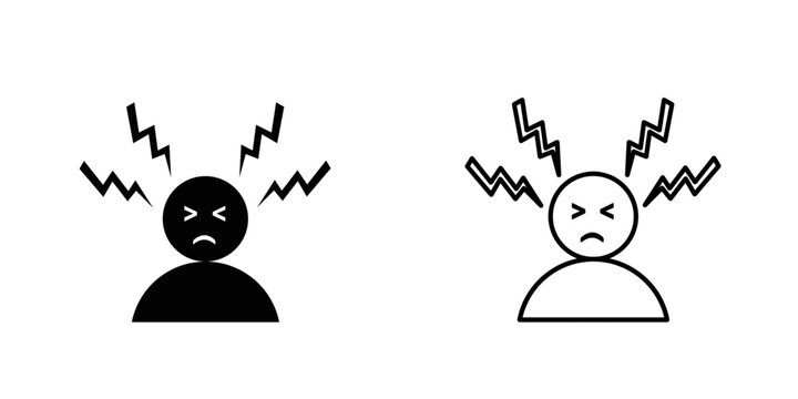 Headache set icon isolated on white background.