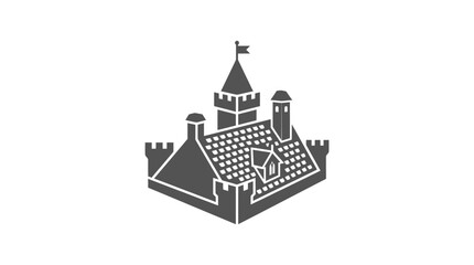 Black and white castle tower building. © mamah