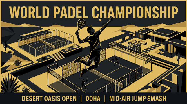 World Padel Championship Desert Oasis Open Doha Midair Jump Smash