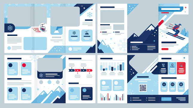 Modern Winter Brochure Template for Ski Resort Promotion and Corporate Events