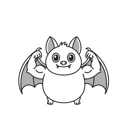 Fototapeta premium Cartoon Bat Flexing Muscles