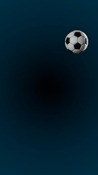 Floating soccer ball on dark background. 3d rendering
