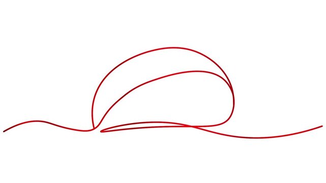 mexican street food Taco cuisine One line continuous drawing animation. animated hand- drawn banner lineart illustration design. isolated sign symbol monoline video red outline on white backdrop bg