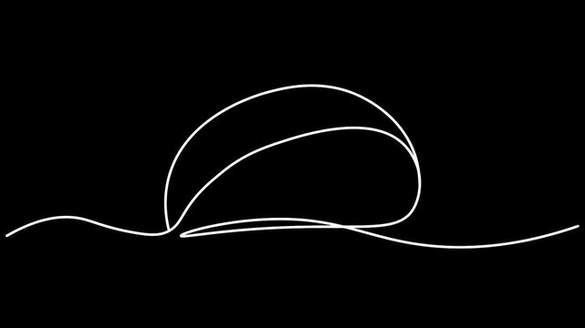 mexican street food Taco cuisine One line continuous drawing animation. animated hand- drawn banner lineart illustration design. isolated sign symbol monoline video white outline on black backdrop bg