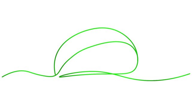 mexican street food Taco cuisine One line continuous drawing animation. animated hand- drawn banner lineart illustration design. isolated sign symbol monoline video green outline on white backdrop bg