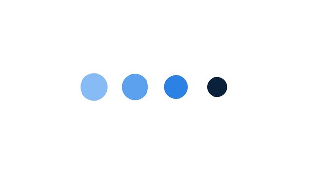 Animated Loading Dots Progress Indicator on White Background, Minimal Waiting Animation
