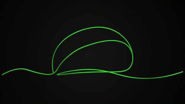 mexican street food Taco cuisine One line continuous drawing animation. animated hand- drawn banner lineart illustration design. isolated sign symbol monoline video green outline on black backdrop bg
