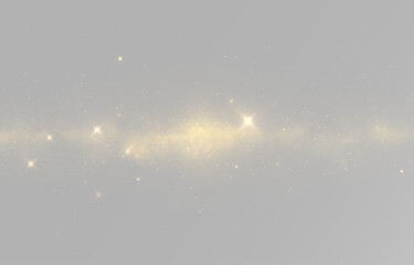 Golden galaxy dust stream with sparkling stars glowing light cloud shimmering particles luxury abstract overlay texture effect © Hachapuri