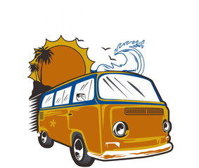 cartoon tourist bus © DASVEG_STUDIO