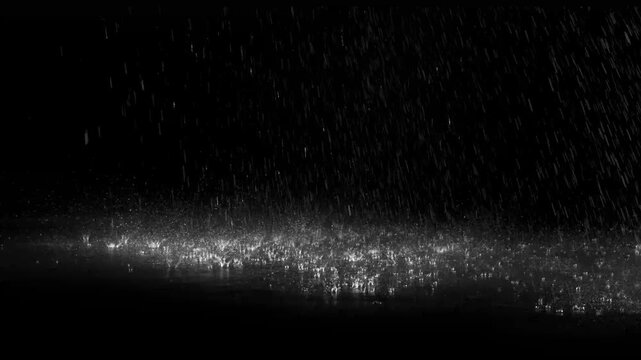 4K Rain Drops Falling on Ground Overlay, Cinematic Raindrops Splashing on Floor in Background, Realistic Autumn Storm VFX Asset for Compositing