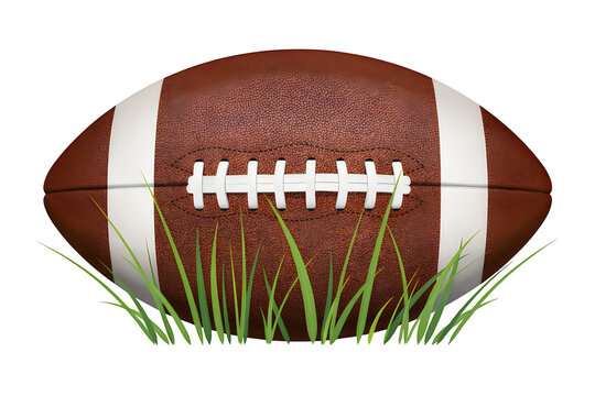 American Football Lying Grass Field Isolated Image transparent background