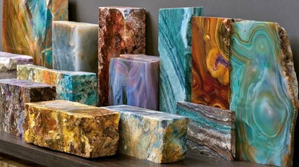 Fototapeta premium Polished gemstones collection