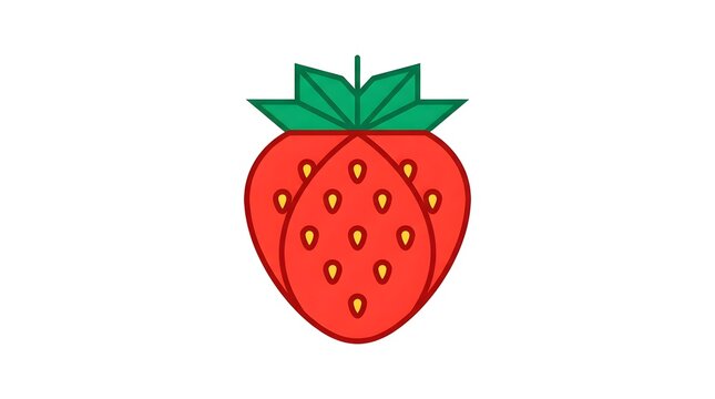 Colorful vector illustration of a strawberry icon on white background