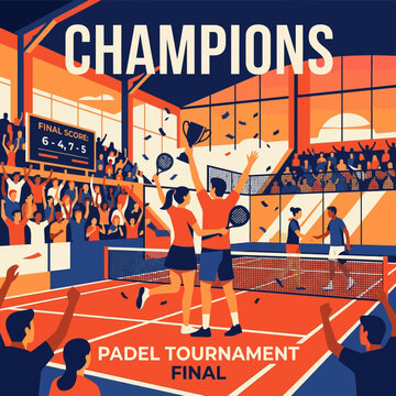 Padel Tennis Champions Celebrate Victory In Professional Sports Tournament