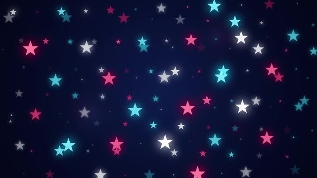 Colorful twinkling stars background seamless animation