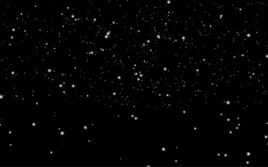 Fototapeta premium Falling snow overlay effect isolated on black background 