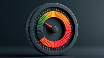 A digital meter displaying floating betting confidence levels combined with risk assessment indicators for informed decision-making in gambling or financial contexts.