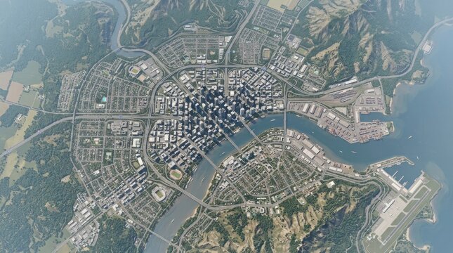 Aerial view of downtown Pittsburgh Pennsylvania USA.