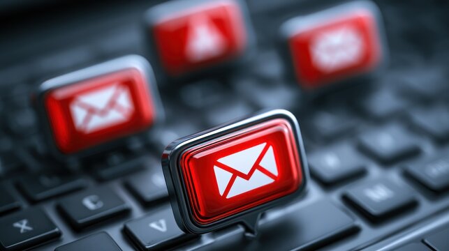 Email icons on keyboard
