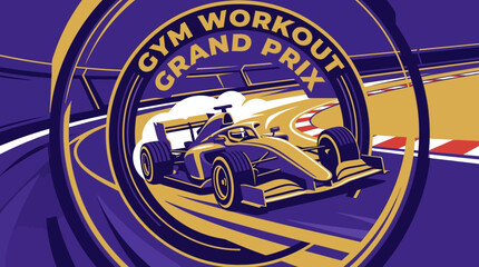 Obraz premium Gym Workout Grand Prix Racing Graphic