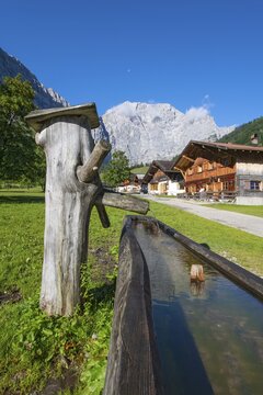 The alpine village of Eng, Eng-Alm, Karwendel mountains, Tyrol, Austria