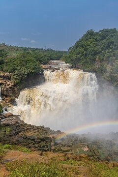 Rainbow on the Zongo waterfall on the Inkisi river, DR Congo