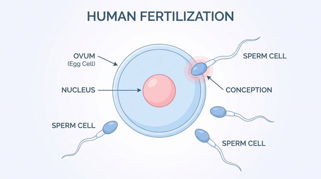 Human fertilization process diagram