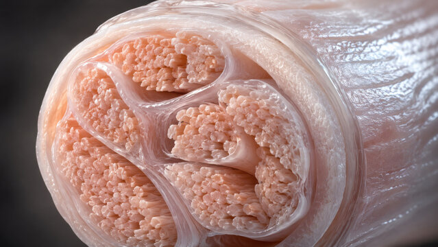 Tapeworm scolex head attachment organ with suckers and hooks macro close up biological parasite anatomy detail