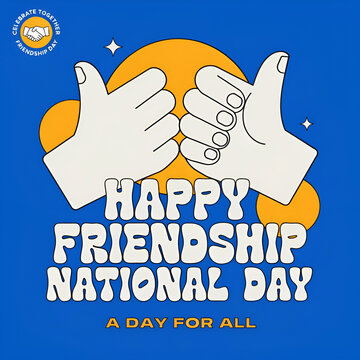 happy friendship national day celebration poster