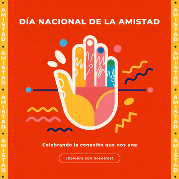 happy friendship national day celebration poster