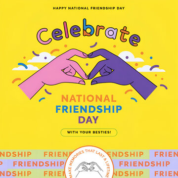 happy friendship national day celebration poster