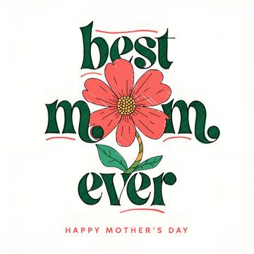 happy mother day greeting card design with flower